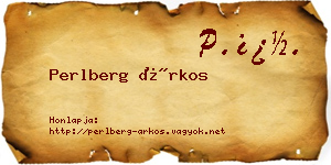 Perlberg Árkos névjegykártya